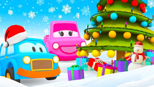 Funny Car Cartoon -  New Year Tree