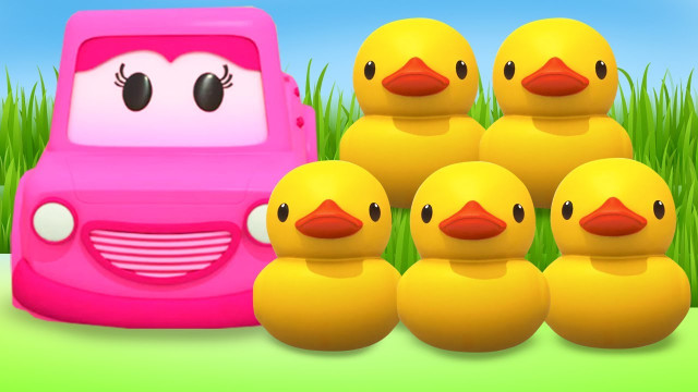 Funny Car Cartoon -  Five Little Ducks